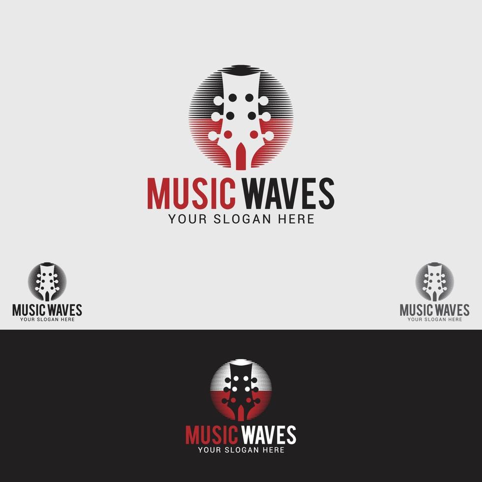 Musik-Wellen-Logo-Design-Vektorschablone vektor