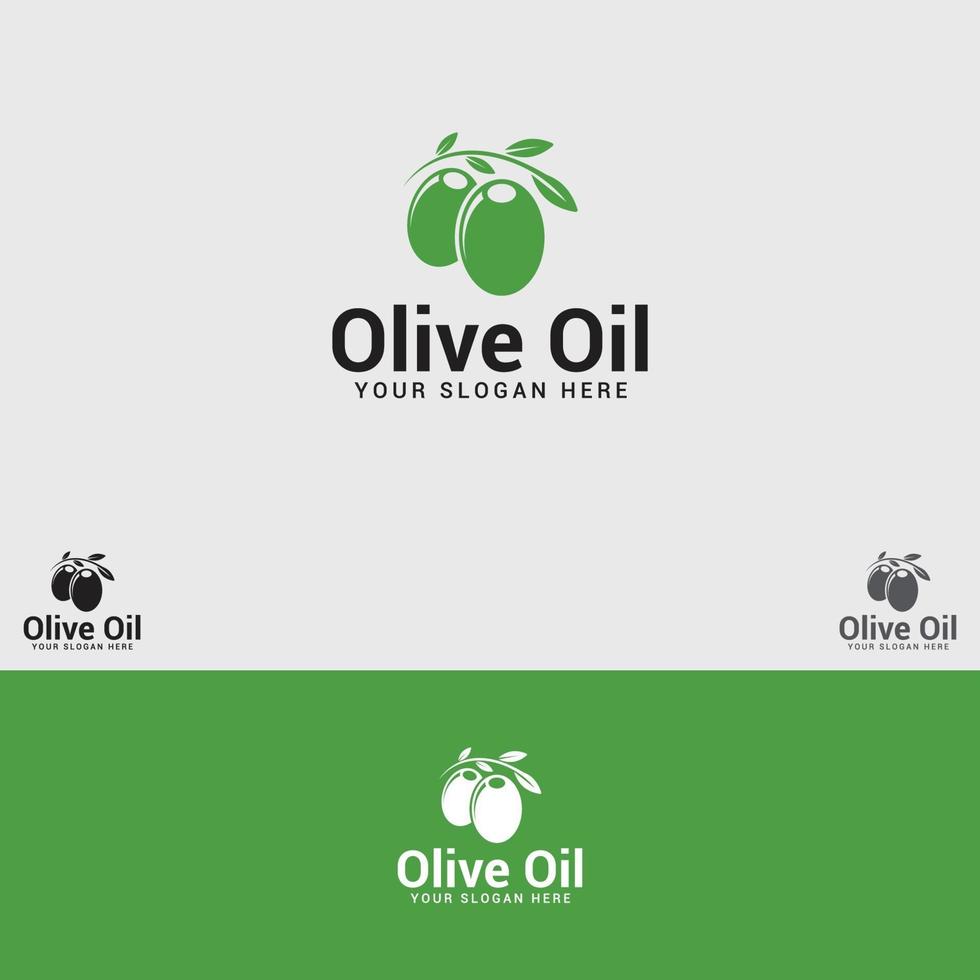 Olivenöl-Logo-Design-Vektorschablone vektor