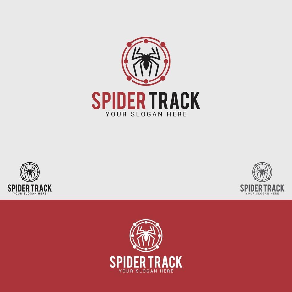 Spider-Track-Logo-Design-Vektor-Vorlage vektor