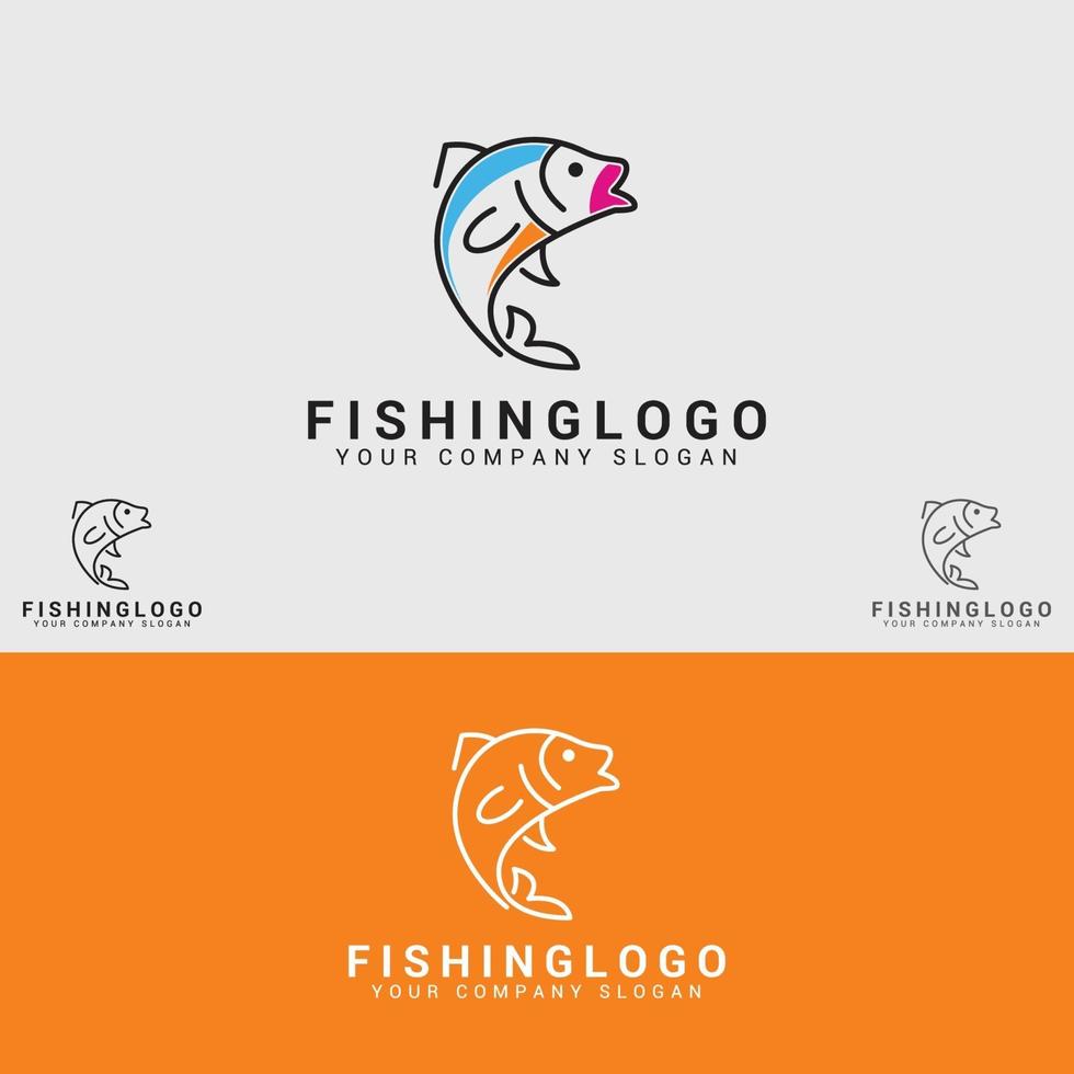 fiske logotyp design vektor mall