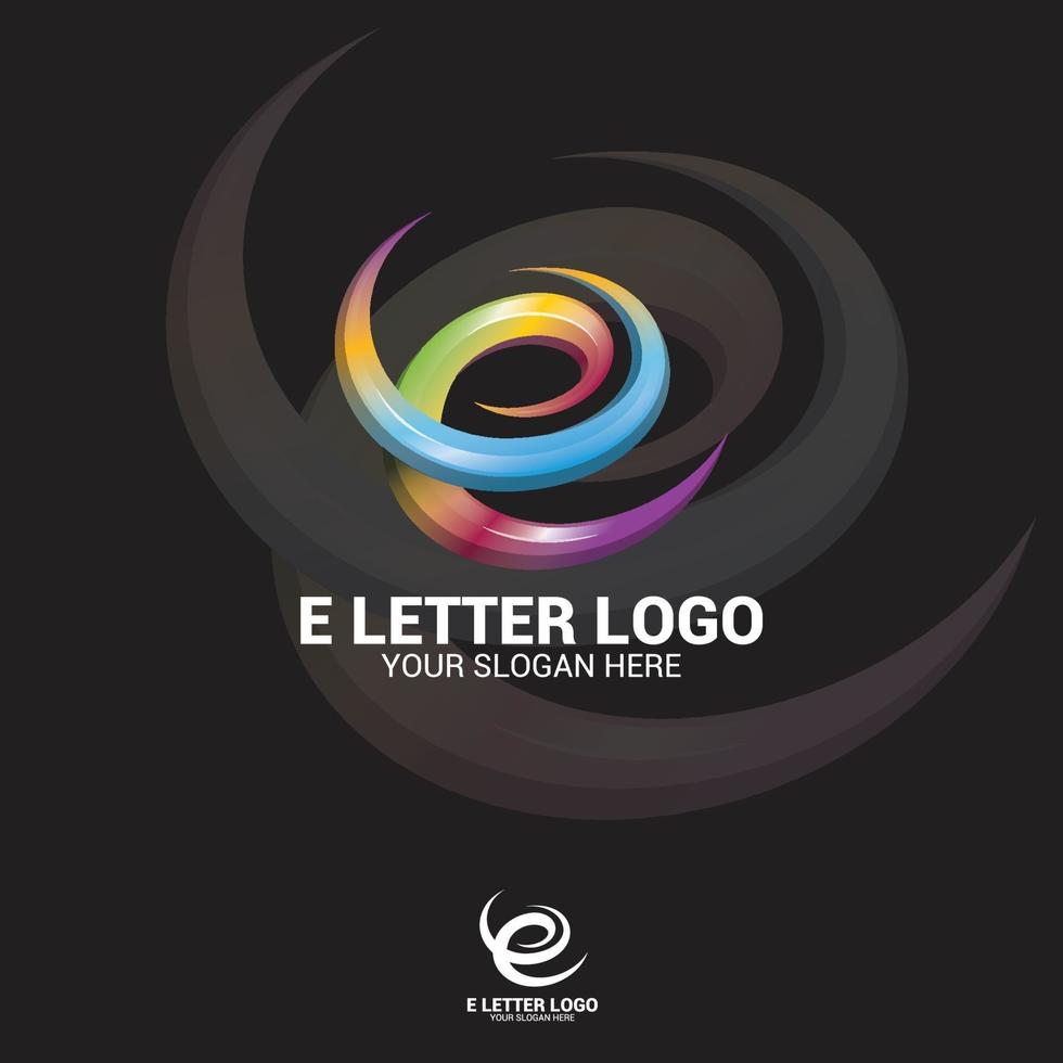 e Brief Logo Design Vektor Vorlage