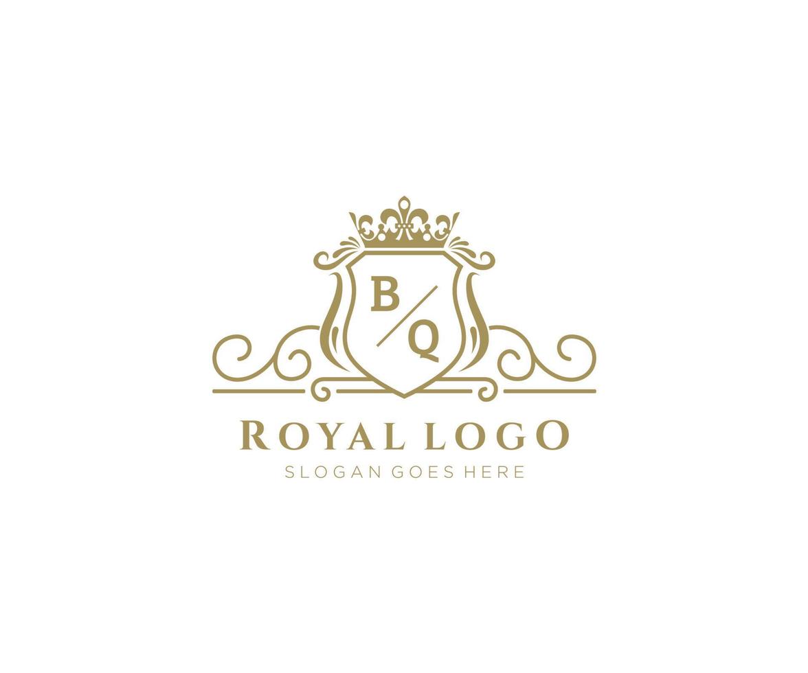 Initiale bq Brief luxuriös Marke Logo Vorlage, zum Restaurant, Königtum, Boutique, Cafe, Hotel, heraldisch, Schmuck, Mode und andere Vektor Illustration.