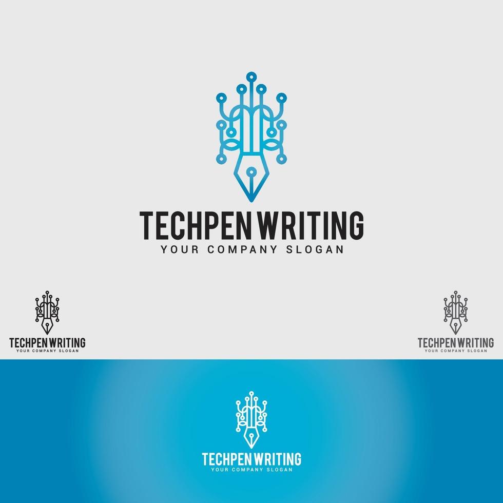 tech penna logotyp formgivningsmall vektor