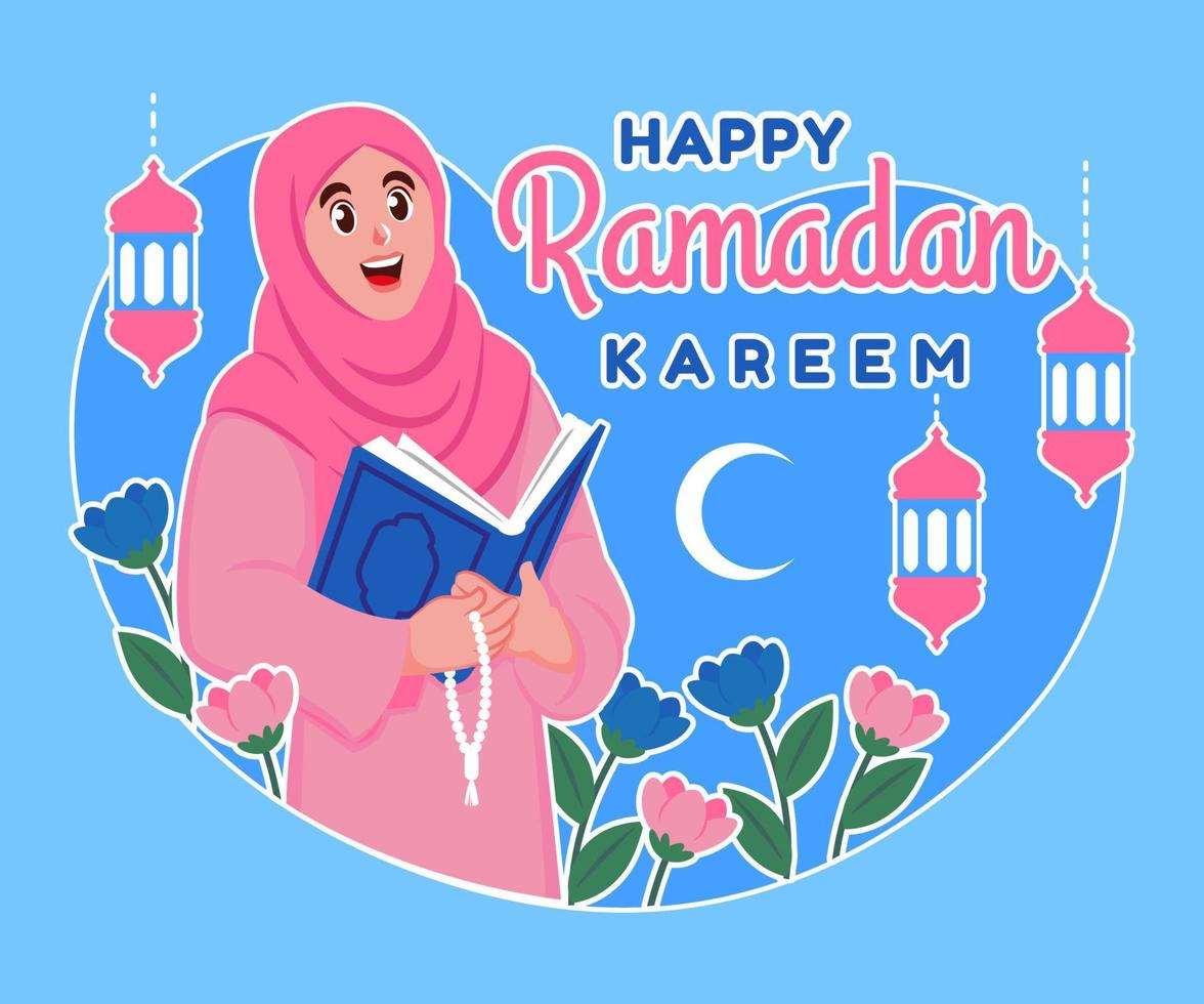 glücklich Ramadan kareem Illustration Hintergrund vektor