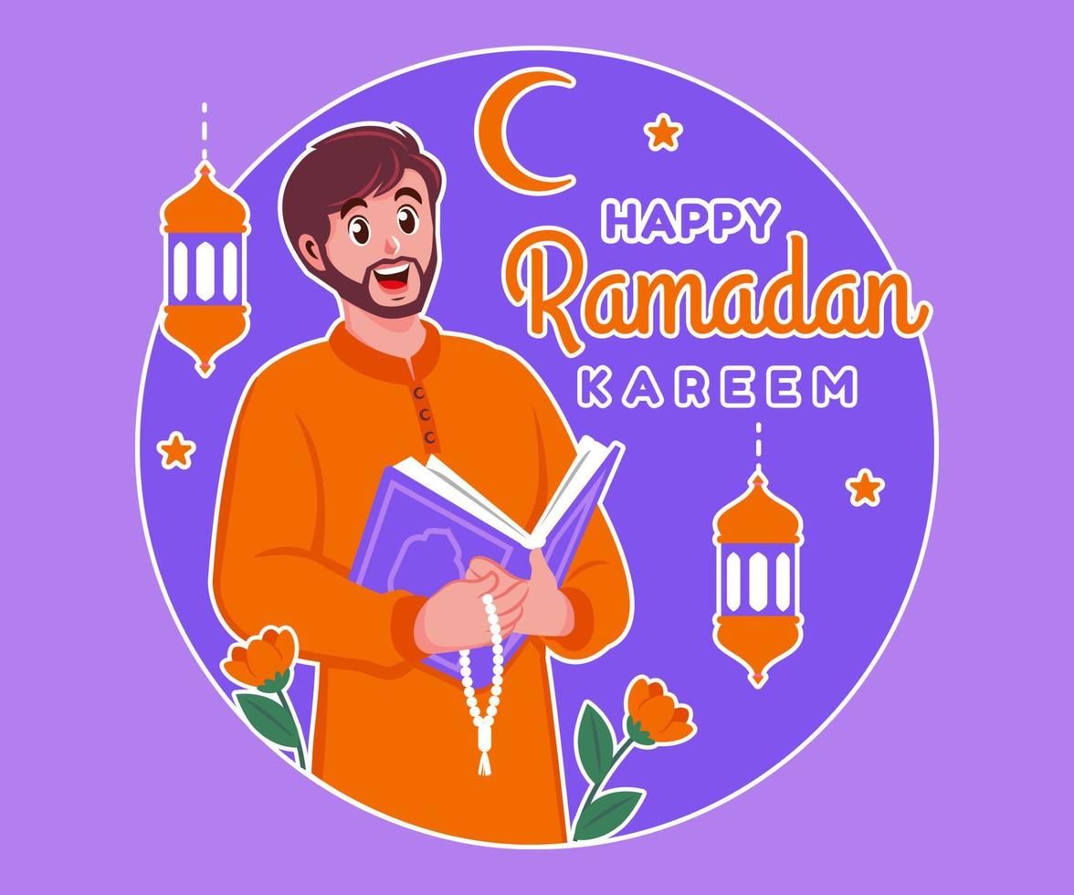 glücklich Ramadan kareem Illustration Hintergrund vektor