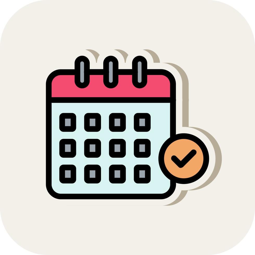 Kalender-Check-Vektor-Icon-Design vektor