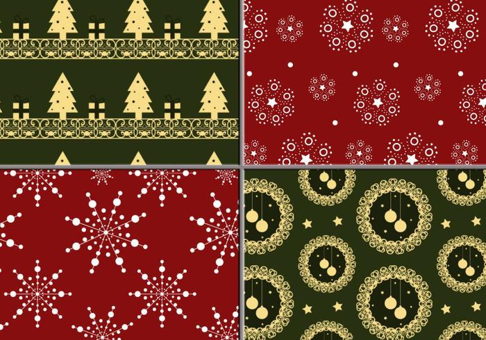 Holiday krans och Tree Illustrator Pattern Pack vektor