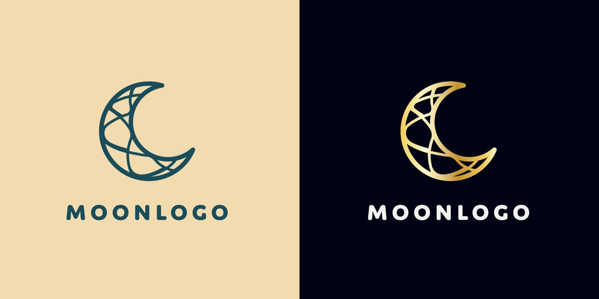 elegant Halbmond Mond Logo Design. abstrakt Stil Illustration zum Hintergrund, Abdeckung, Banner. Ramadan kareem vektor