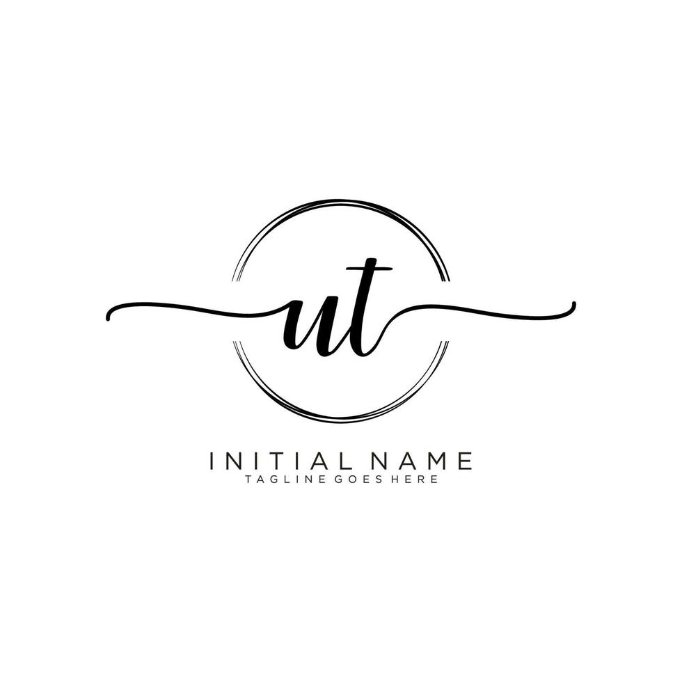 Initiale ut feminin Logo Sammlungen Vorlage. Handschrift Logo von Initiale Unterschrift, Hochzeit, Mode, Schmuck, Boutique, Blumen- und botanisch mit kreativ Vorlage zum irgendein Unternehmen oder Geschäft. vektor