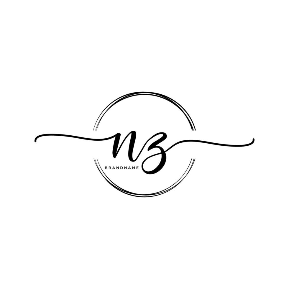 första nz feminin logotyp samlingar mall. handstil logotyp av första signatur, bröllop, mode, smycken, boutique, blommig och botanisk med kreativ mall för några företag eller företag. vektor