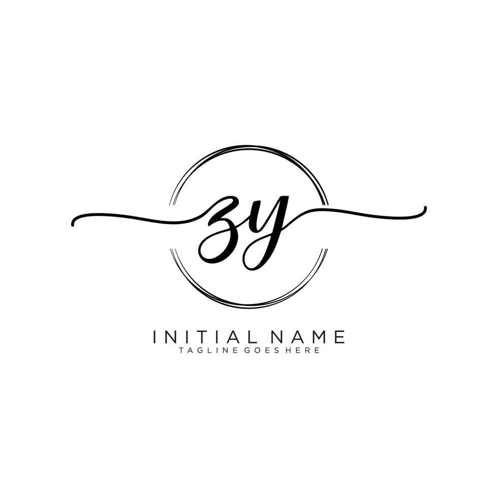 Initiale zy feminin Logo Sammlungen Vorlage. Handschrift Logo von Initiale Unterschrift, Hochzeit, Mode, Schmuck, Boutique, Blumen- und botanisch mit kreativ Vorlage zum irgendein Unternehmen oder Geschäft. vektor