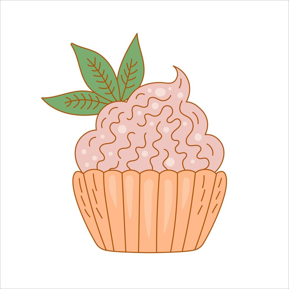 Cupcake Gekritzel Essen Vektor Illustration