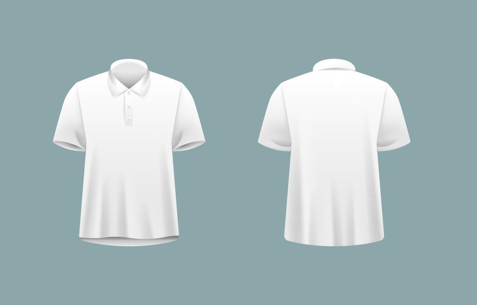 realistisch Weiß Polo T-Shirt spotten oben vektor