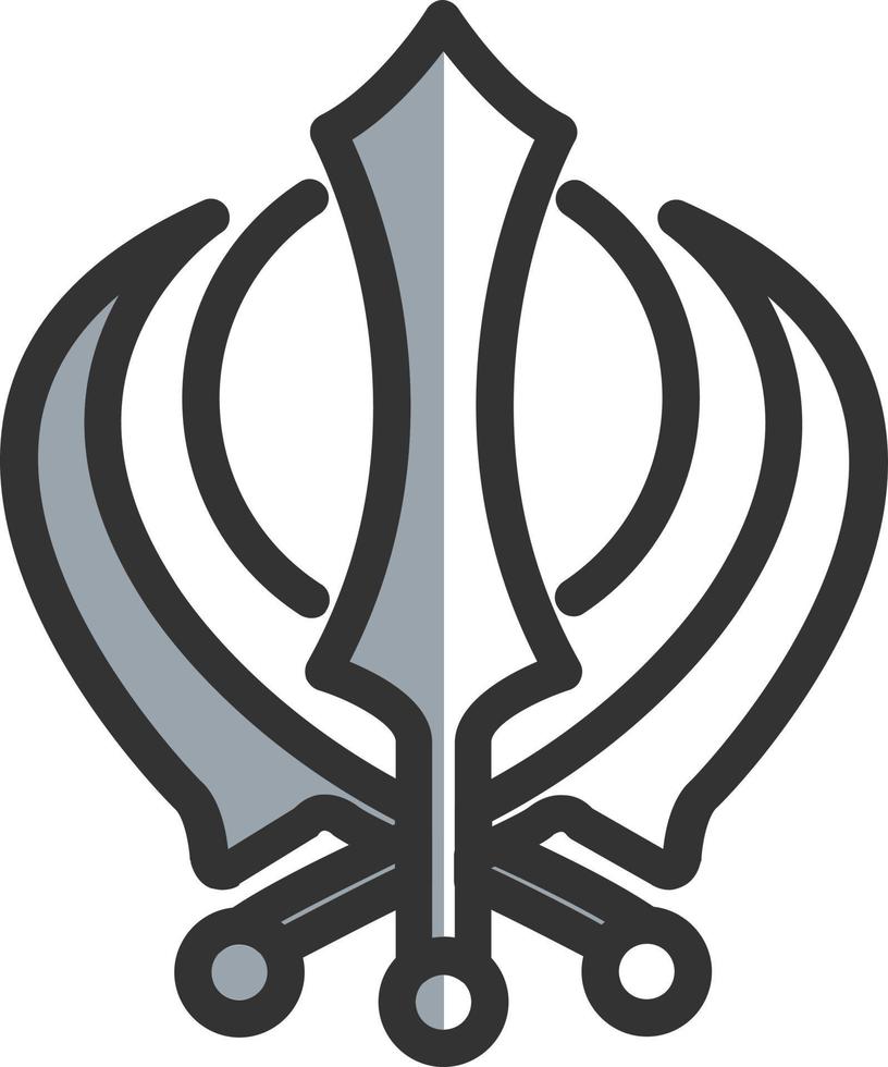 khanda vektor ikon design