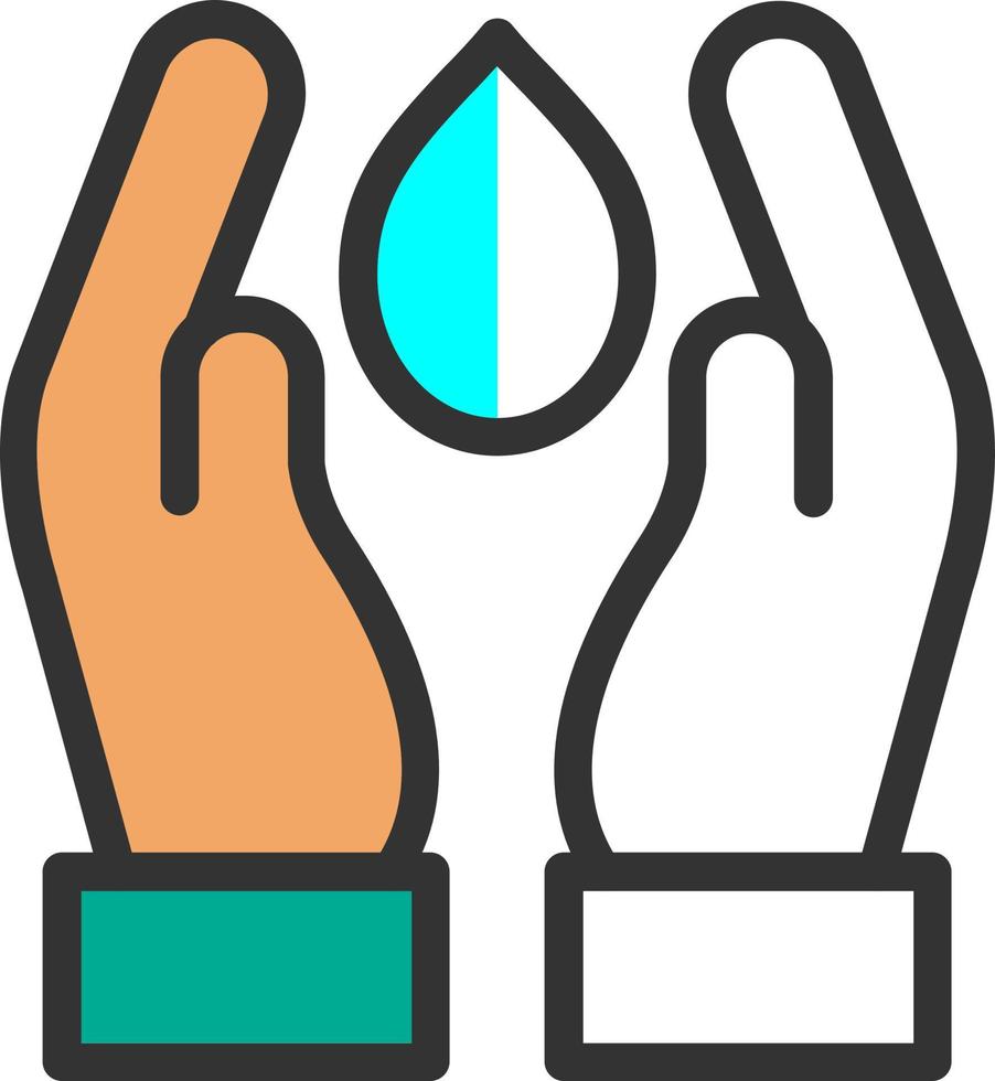 hand innehav vatten vektor ikon design