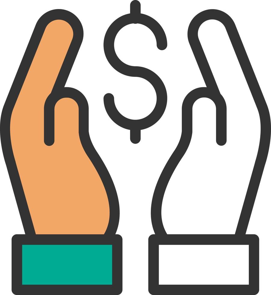 hand innehav USD vektor ikon design