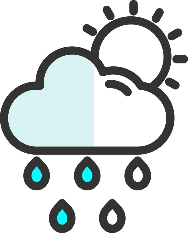 Wolke, Sonne, Regen, Vektor-Icon-Design vektor