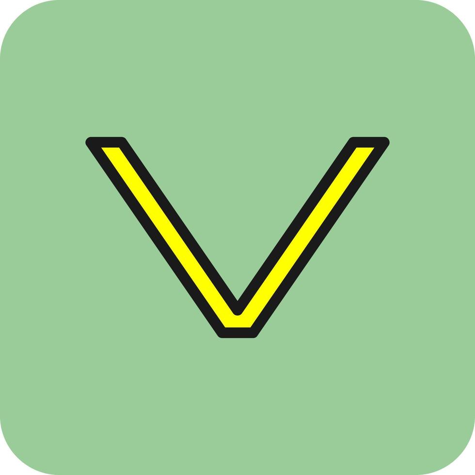 Winkel nach unten Vektor-Icon-Design vektor