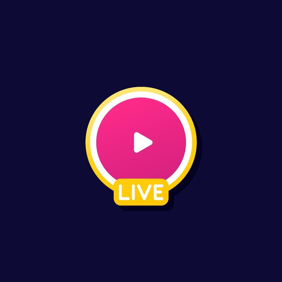 live stream-ikon för appar och web.eps vektor