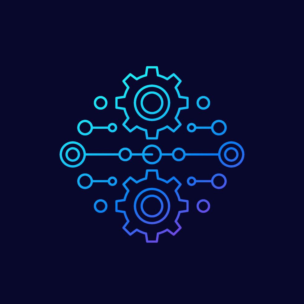 integrations- eller automatiseringsvektor linjär ikon.eps vektor