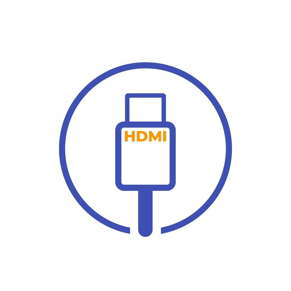 HDMI-Kabel-Vektor-Symbol auf white.eps vektor
