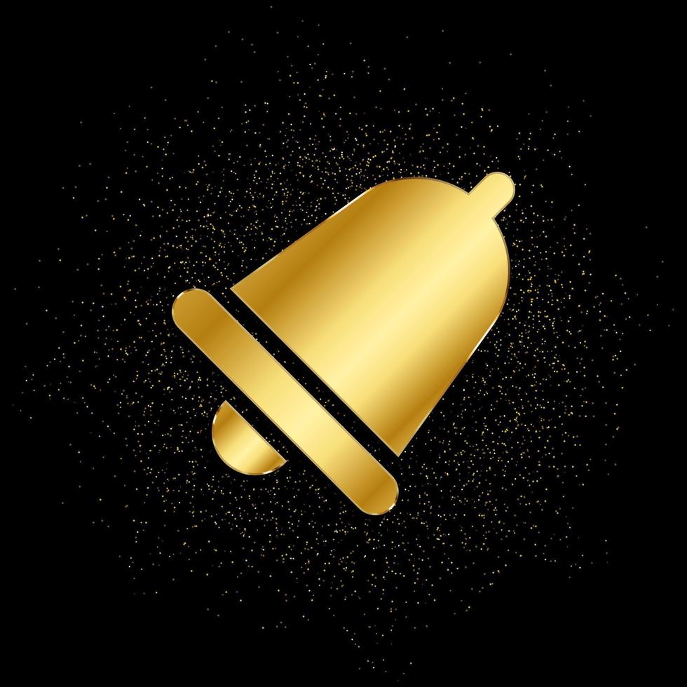 Glocke Gold Symbol. Vektor Illustration von golden Partikel Hintergrund. isoliert Vektor Zeichen Symbol - - Bildung Symbol schwarz Hintergrund .