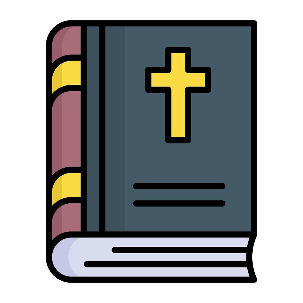 Christentum Zeichen auf Buch zeigen Vektor von Bibel Buch im modern Stil