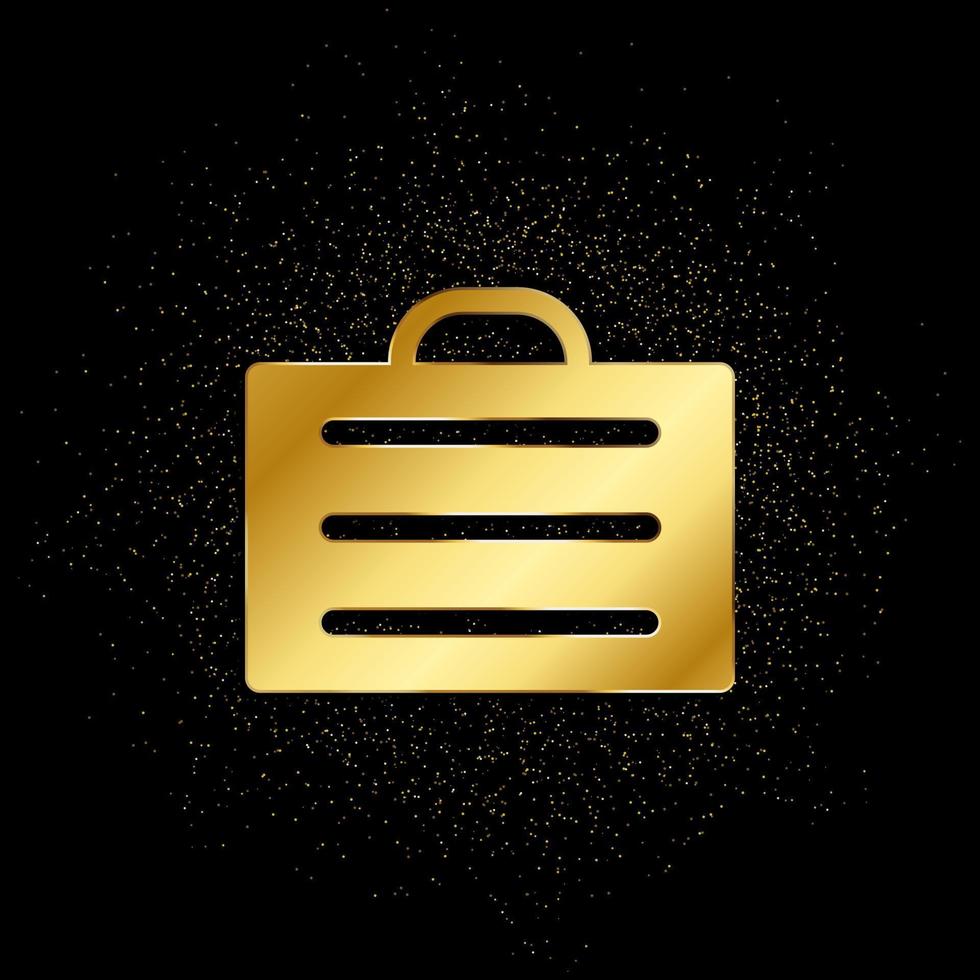 portfölj, företag, produkt guld ikon. vektor illustration av gyllene partikel bakgrund. guld ikon