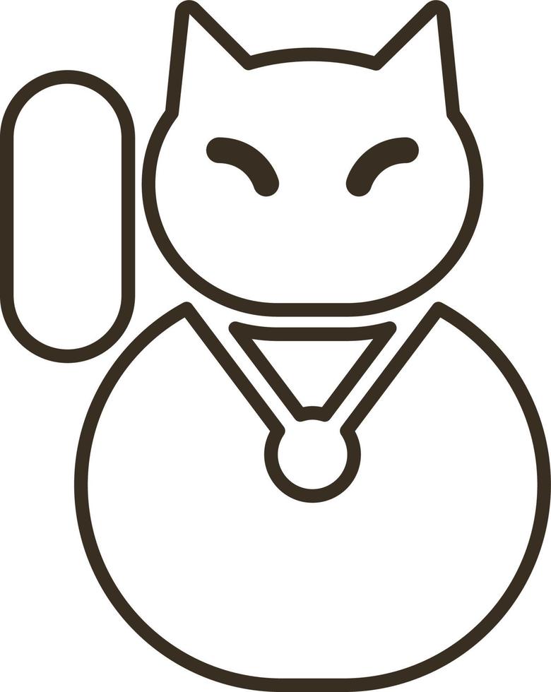 Linie Vektor Symbol Katze, Glücklich . Gliederung Vektor Symbol auf Weiß Hintergrund