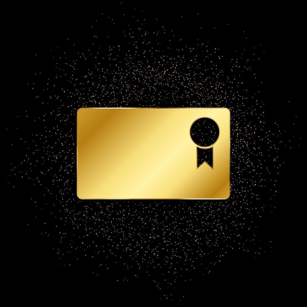 licens, täta guld ikon. vektor illustration av gyllene partikel bakgrund. guld ikon