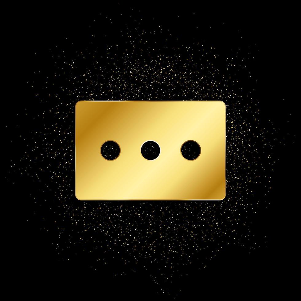 Kino, Theater, Fahrkarte Gold Symbol. Vektor Illustration von golden Partikel Hintergrund. Gold Symbol