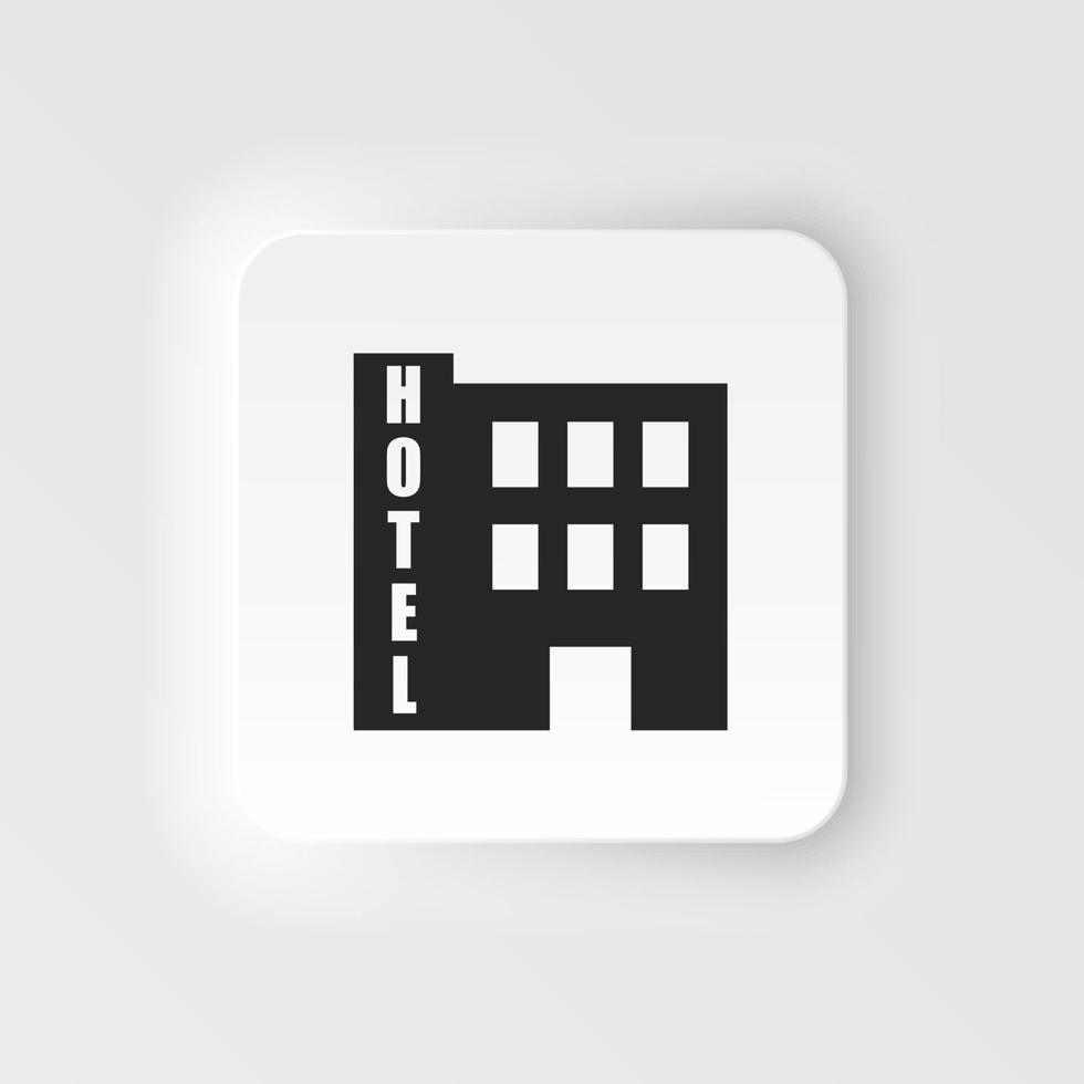 Gebäude Hotel neumorphisch Stil Symbol Vektor Grafik herunterladen Vorlage modern. Gebäude Hotel .