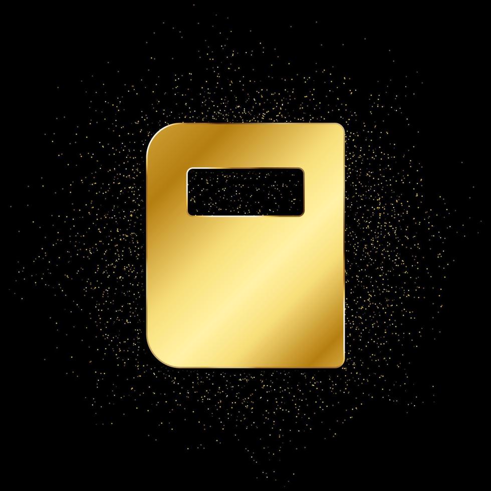 bok guld ikon. vektor illustration av gyllene partikel bakgrund. isolerat vektor tecken symbol - utbildning ikon svart bakgrund .
