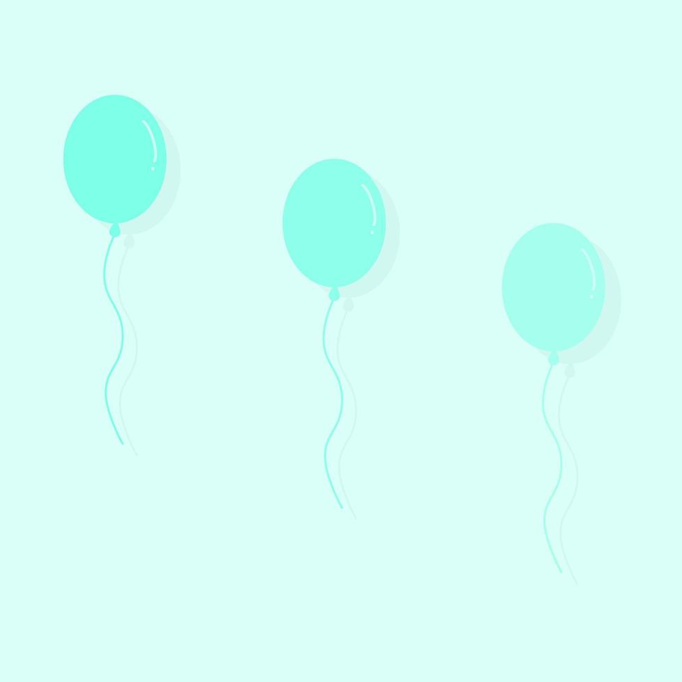 Pastell- Minze Luftballons schweben Elevation Gradient. einfarbig Hintergrund. vektor