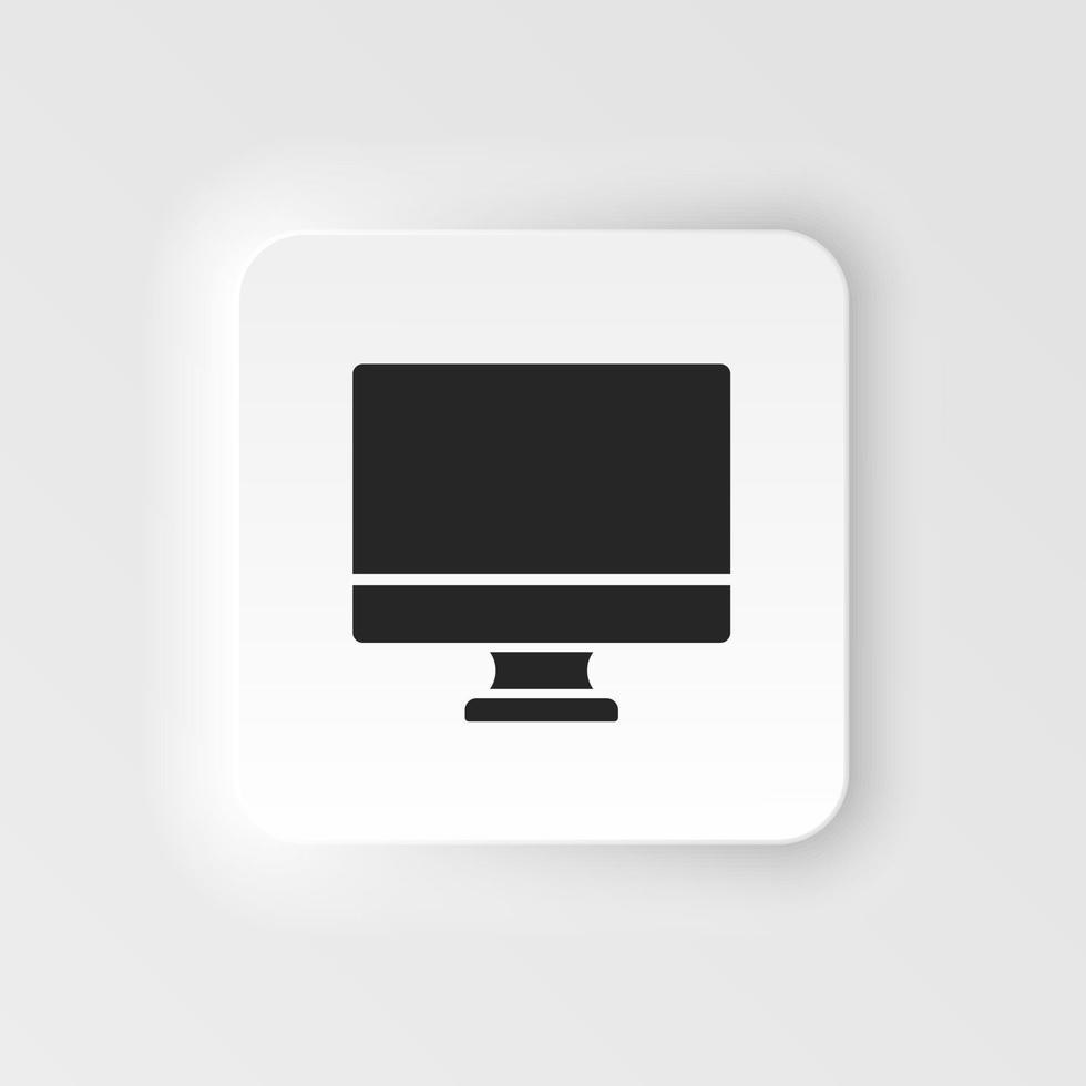 övervaka, dator ikon - vektor. enkel element illustration från ui begrepp. övervaka, dator ikon neumorf stil vektor ikon .