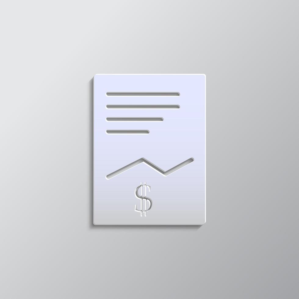 företag Rapportera, Diagram papper stil, ikon. grå Färg vektor bakgrund- papper stil vektor ikon