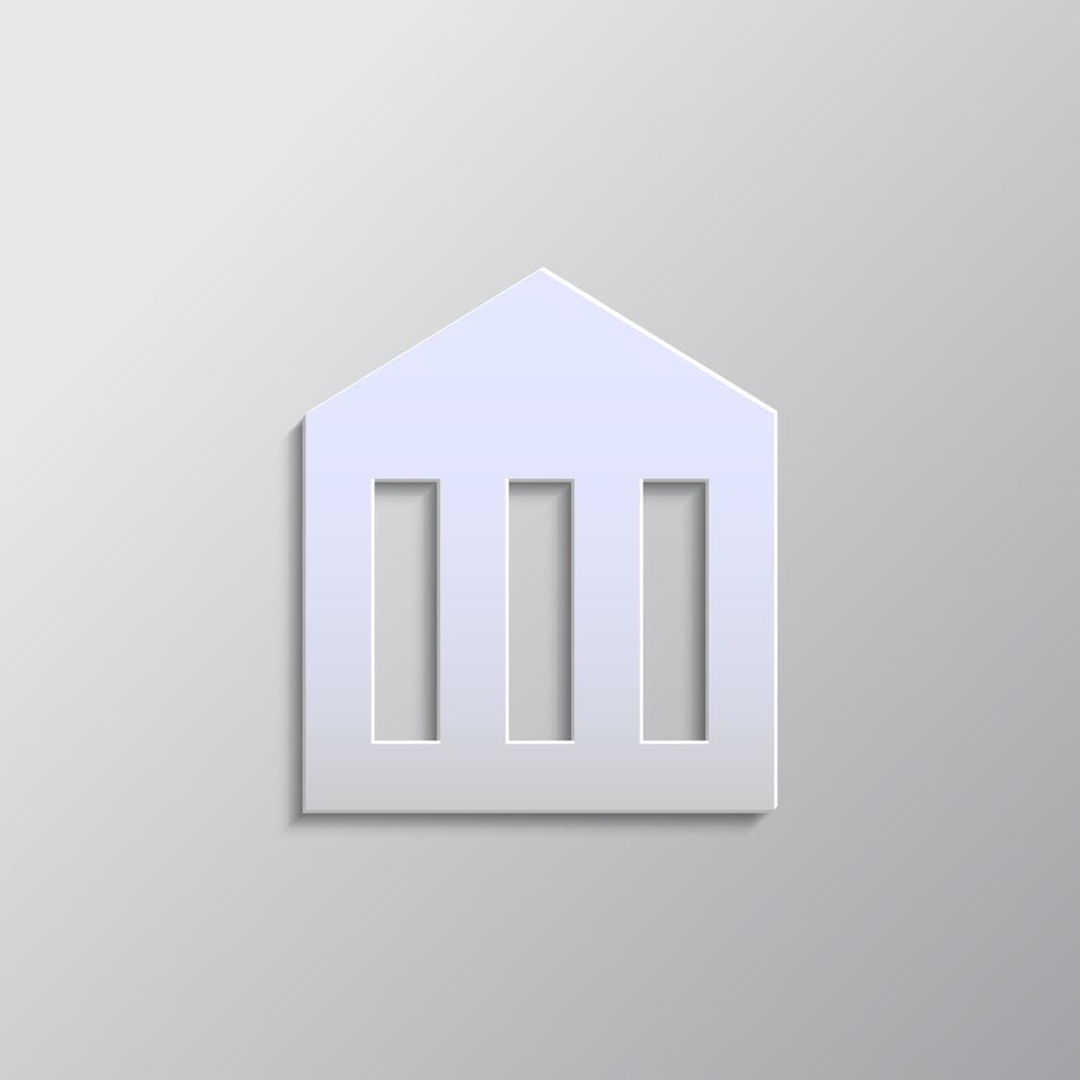 grau Farbe Vektor Hintergrund- Papier Stil Vektor Symbol, Bank, Gebäude, Geschäft Papier Stil, Symbol