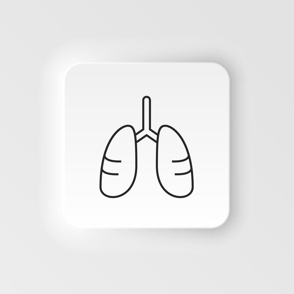 Krankheiten, Lunge Vektor. Muskel Schmerzen, kalt und Bronchitis, Lungenentzündung und Fieber, Gesundheit medizinisch Illustration - - neumorphisch Stil Vektor Symbol .