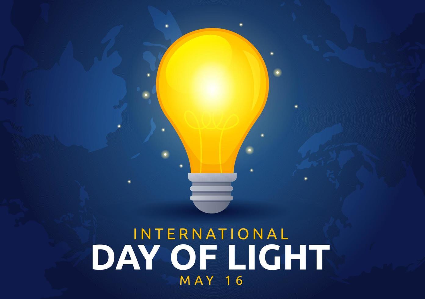 internationell dag av ljus på Maj 16 illustration till de betydelse använda sig av av lampa i platt tecknad serie hand dragen för baner eller landning sida mallar vektor
