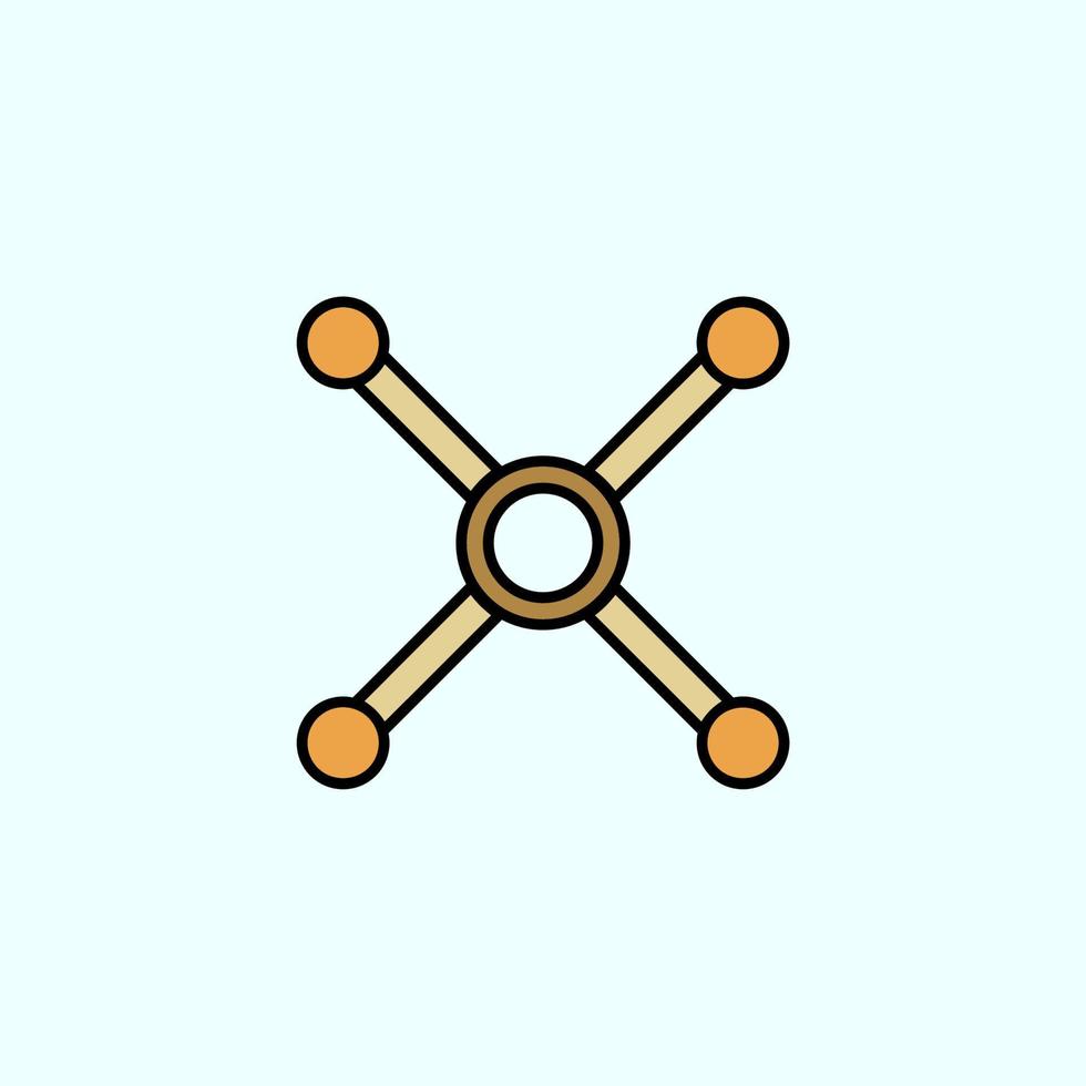 atom, atom obligation Färg vektor ikon, vektor illustration på mörk bakgrund