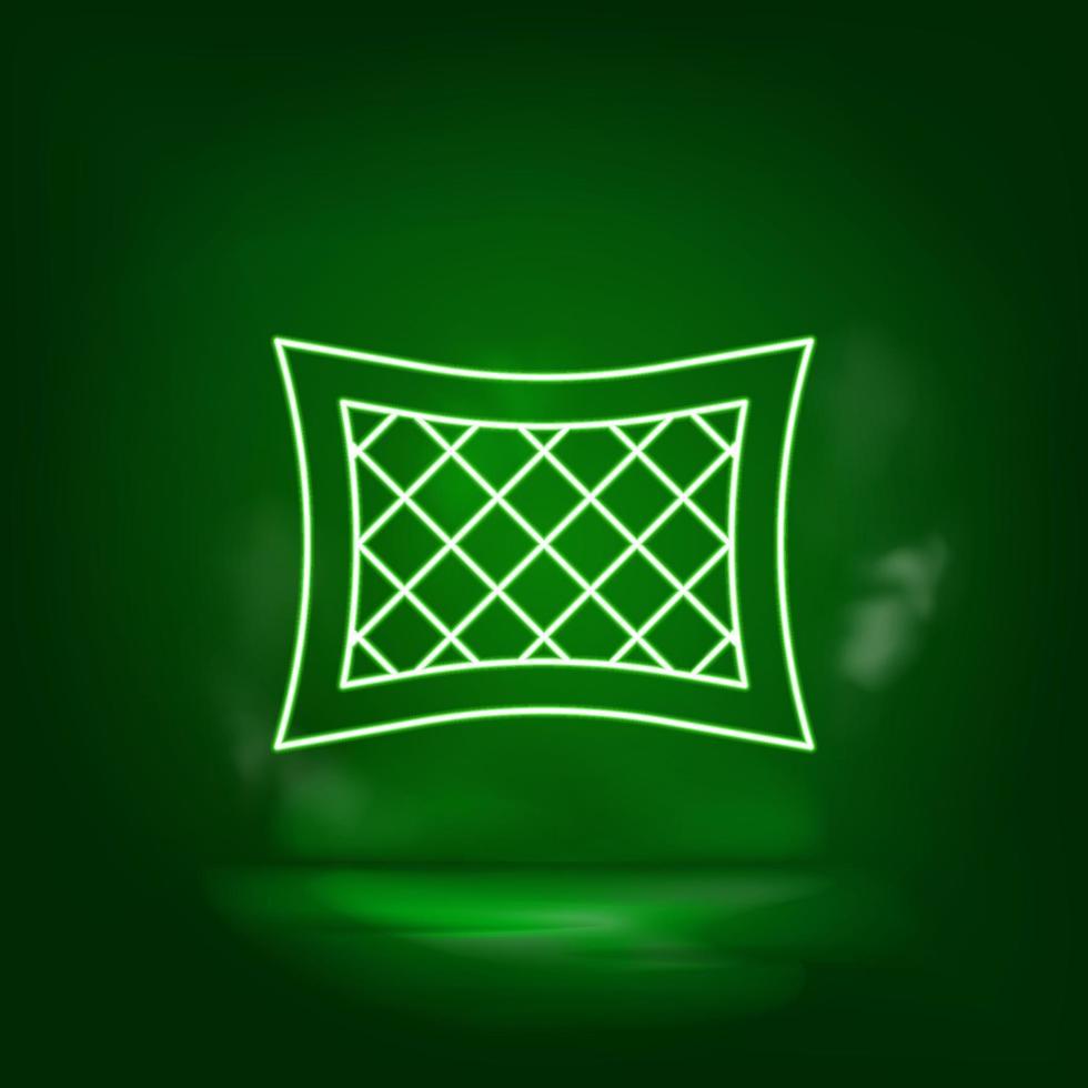 strö, prydnadskudde grön neon ikon - vektor. vektor