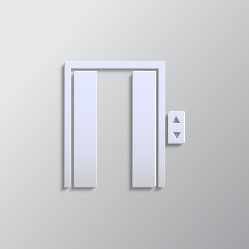Aufzug offen, Symbol Papier Stil. grau Farbe Vektor Hintergrund- Papier Stil Vektor Symbol