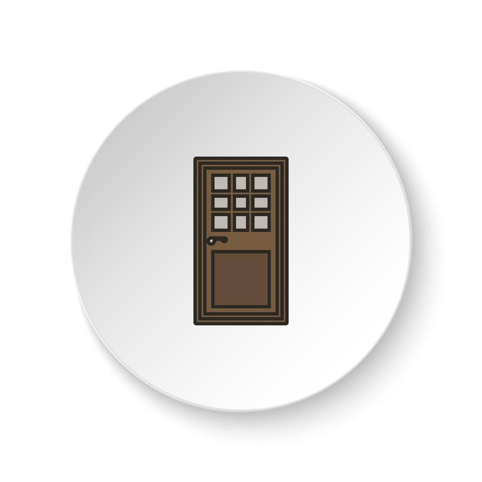 runda knapp för webb ikon, dörr, ikon. knapp baner runda, bricka gränssnitt för Ansökan illustration på vit bakgrund vektor