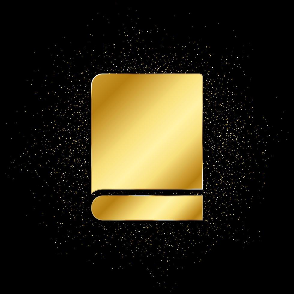 Buch Gold Symbol. Vektor Illustration von golden Partikel Hintergrund. isoliert Vektor Zeichen Symbol - - Bildung Symbol schwarz Hintergrund .