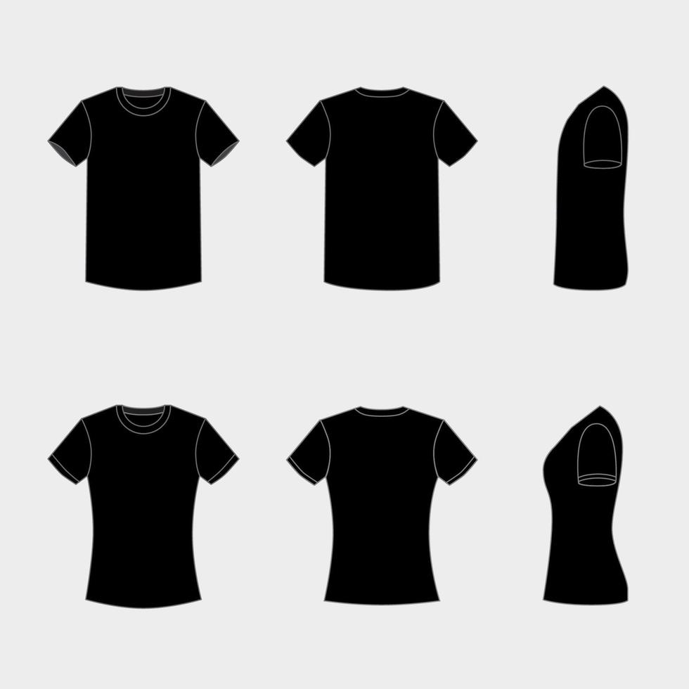 T-Shirt schwarz Gliederung Attrappe, Lehrmodell, Simulation vektor