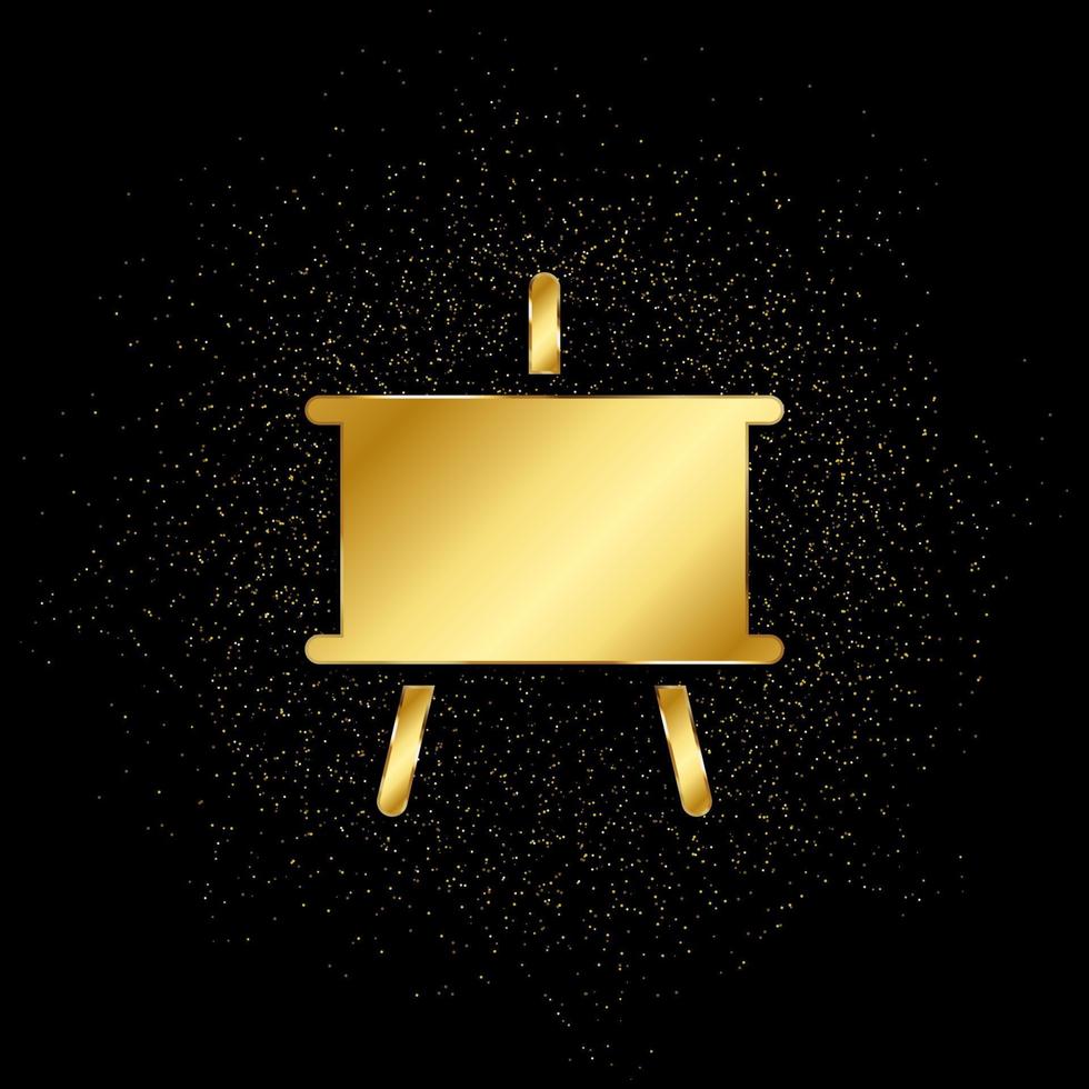 Tafel Gold Symbol. Vektor Illustration von golden Partikel Hintergrund. isoliert Vektor Zeichen Symbol - - Bildung Symbol schwarz Hintergrund .