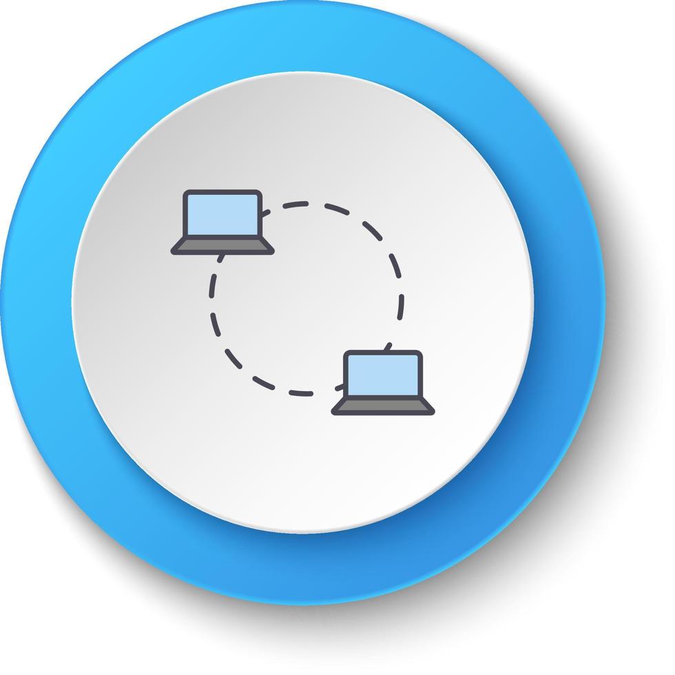 runden Taste zum Netz Symbol. Computer, Daten. Taste Banner runden, Abzeichen Schnittstelle zum Anwendung Illustration auf Weiß Hintergrund vektor