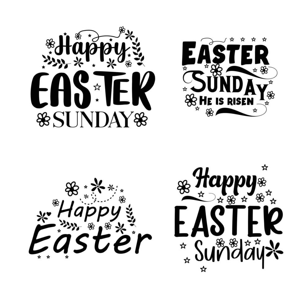 glücklich Ostern Beschriftung Typografie Design vektor