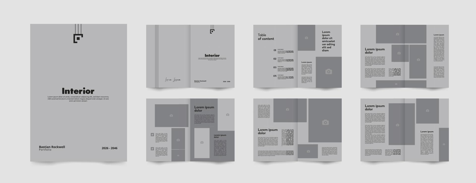 Innere die Architektur Broschüre Layout Vorlage vektor