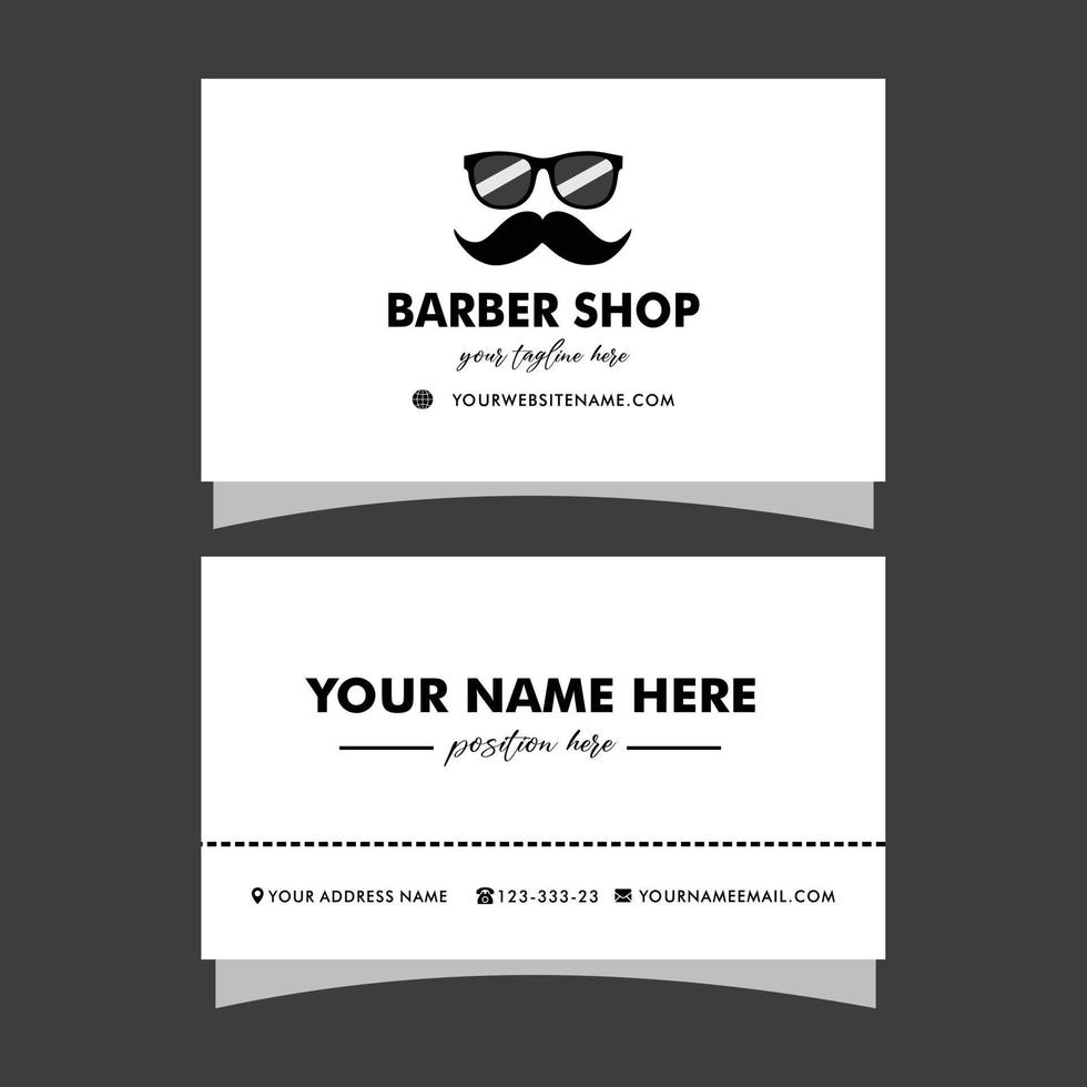 Vektor Barbier Geschäft Geschäft Karte und Herren Salon oder Barbier Geschäft Logo schwarz und Weiß
